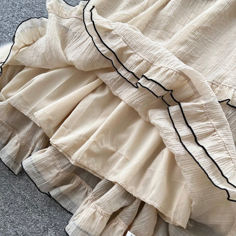 Ruffled Camisole & Skirt Elegant 2Pcs