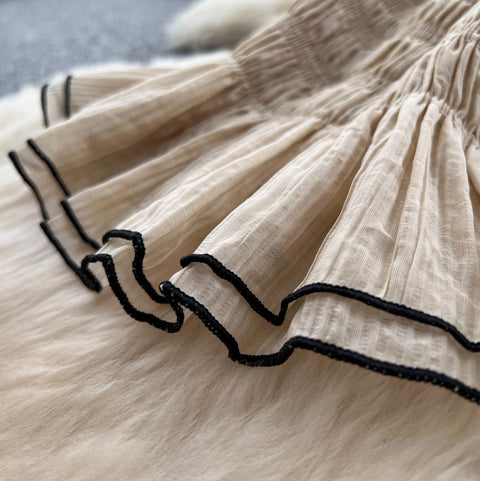 Ruffled Camisole & Skirt Elegant 2Pcs