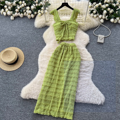 Sweetie Camisole & Hip-wrapping Skirt 2Pcs