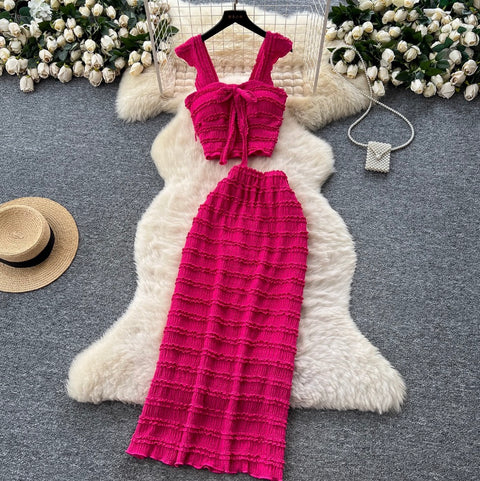 Sweetie Camisole & Hip-wrapping Skirt 2Pcs