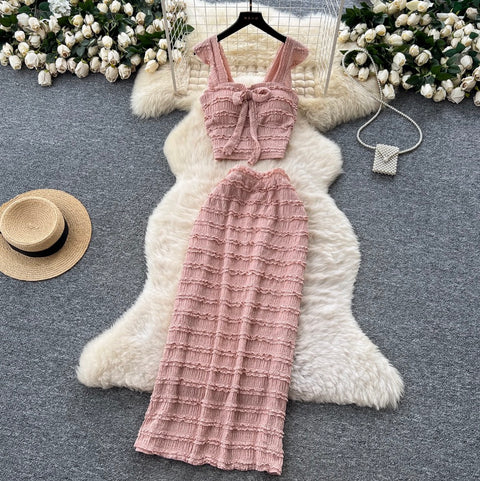 Sweetie Camisole & Hip-wrapping Skirt 2Pcs