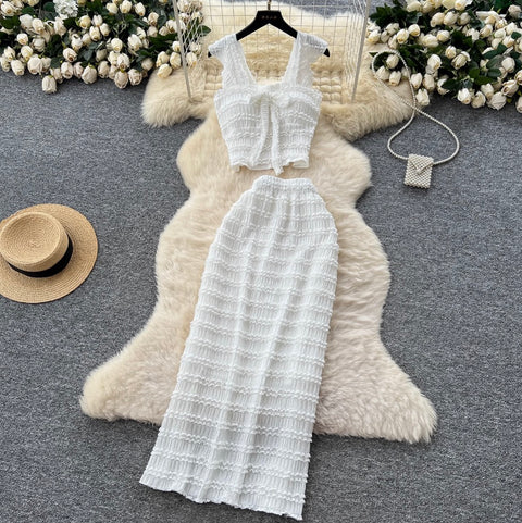 Sweetie Camisole & Hip-wrapping Skirt 2Pcs