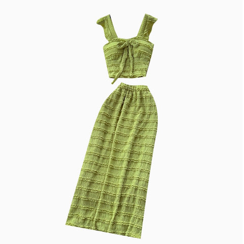 Sweetie Camisole & Hip-wrapping Skirt 2Pcs