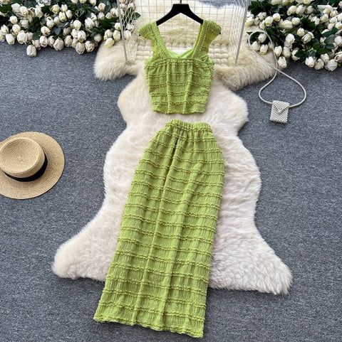 Sweetie Camisole & Hip-wrapping Skirt 2Pcs