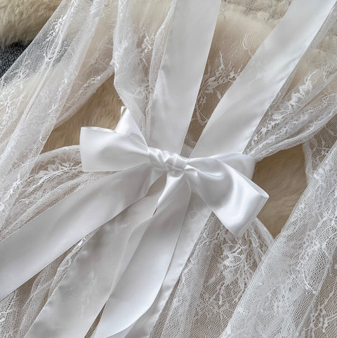 Flared Sleeve Thin Lace Nightgown