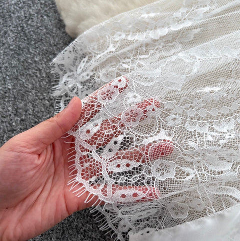 Flared Sleeve Thin Lace Nightgown