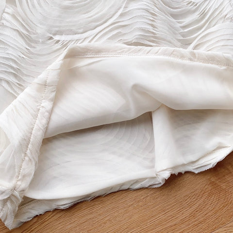 Sweetie Round Collar Ruffled Top