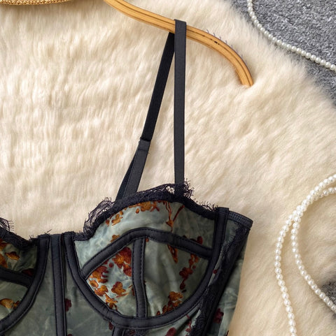 Chic Black Mesh Fishbone Camisole