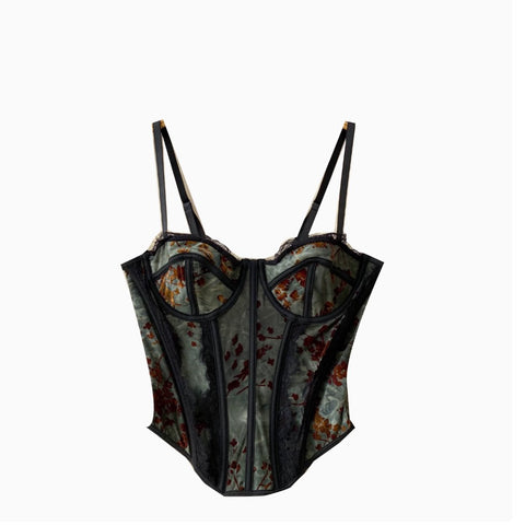 Chic Black Mesh Fishbone Camisole