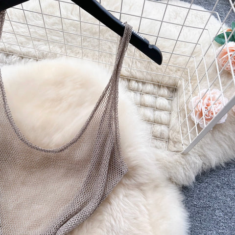 Irregular Design Backless Hollowed Slip Dress