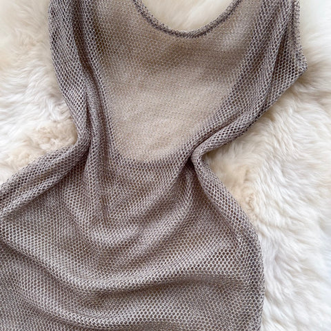 Irregular Design Backless Hollowed Slip Dress