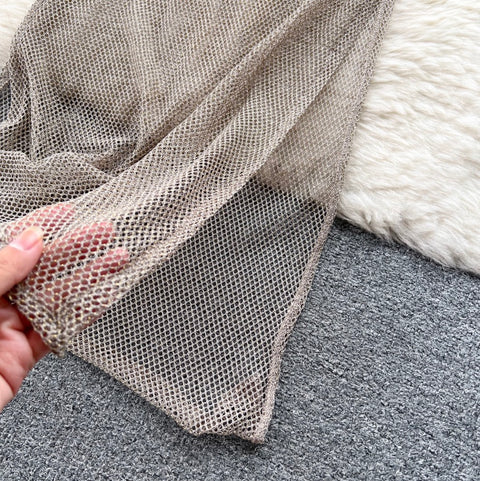 Irregular Design Backless Hollowed Slip Dress