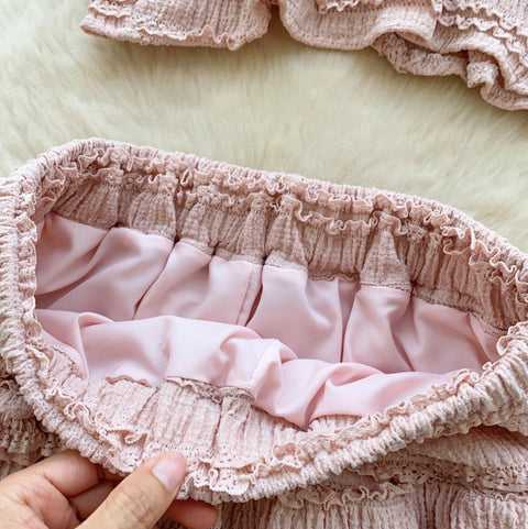 Chic Ruffled Camisole & Skirt 2Pcs