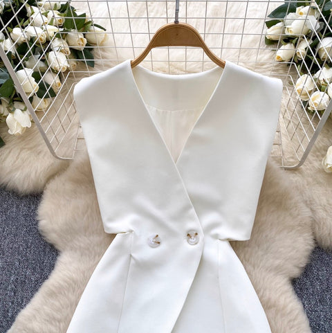 Suit Vest & Shorts OL Outfit 2Pcs