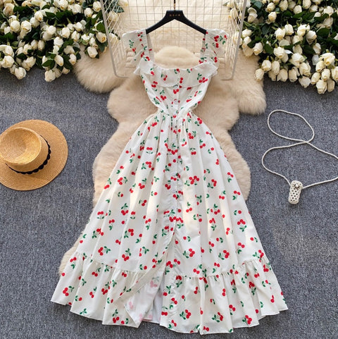 Sweetie Cherry Printed Shirt Dress