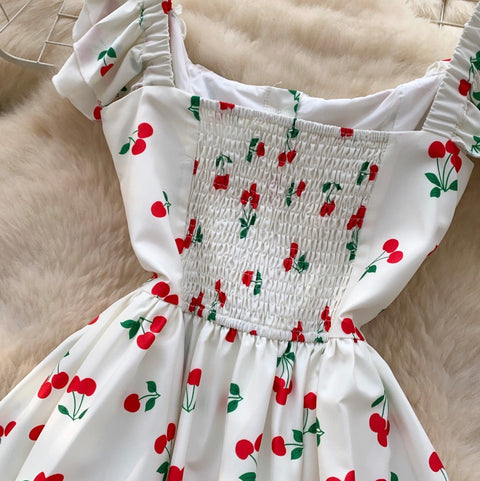 Sweetie Cherry Printed Shirt Dress