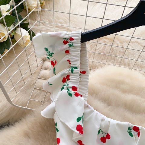 Sweetie Cherry Printed Shirt Dress