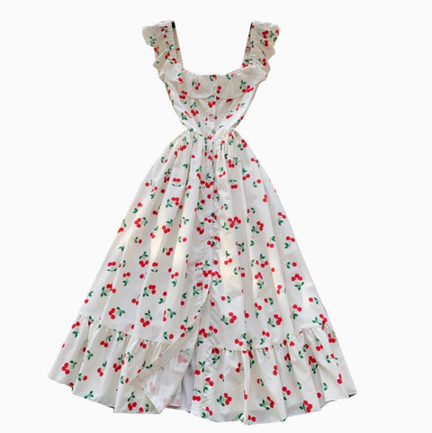 Sweetie Cherry Printed Shirt Dress