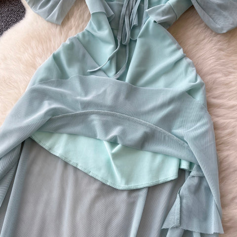 Irregular Design Patchwork Bustier Dress