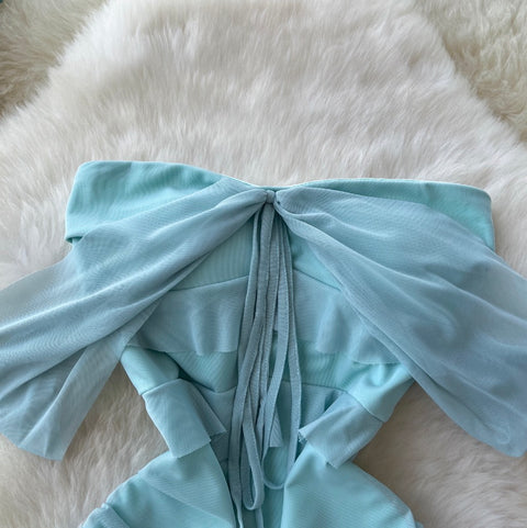Irregular Design Patchwork Bustier Dress