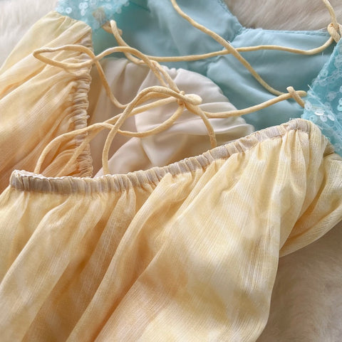 Niche Sequined Patchwork Slip Dress