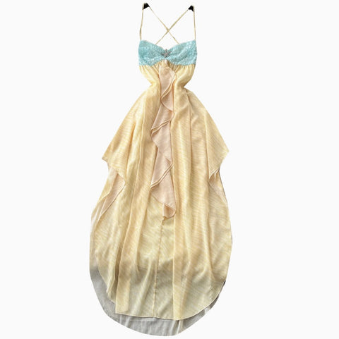 Niche Sequined Patchwork Slip Dress