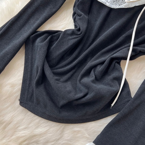 Off-shoulder Top & Mesh Skirt 2Pcs