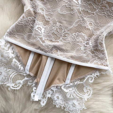 Premium Lace Patchwork Bustier Top
