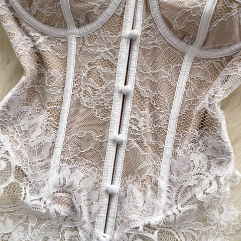 Premium Lace Patchwork Bustier Top