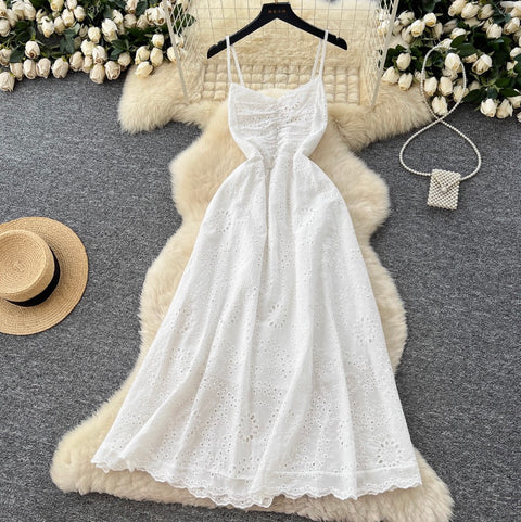 French Style Hollowed Slip Dress