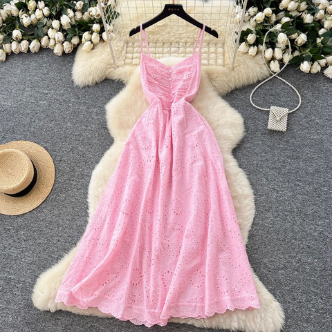 French Style Hollowed Slip Dress