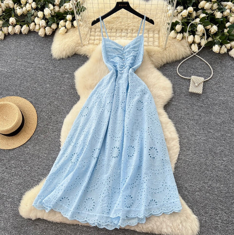 French Style Hollowed Slip Dress