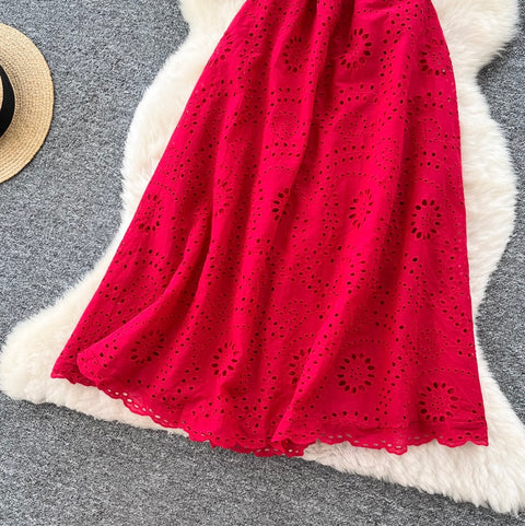 French Style Hollowed Slip Dress