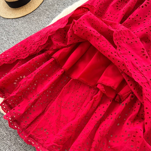 French Style Hollowed Slip Dress
