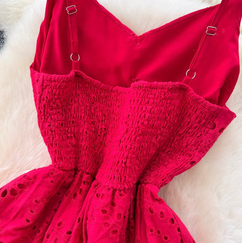 French Style Hollowed Slip Dress