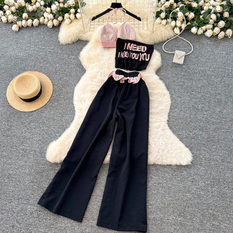 Hottie Printed Overlay Camisole & Trouser 3Pcs