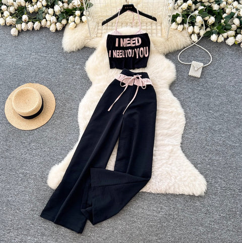 Hottie Printed Overlay Camisole & Trouser 3Pcs