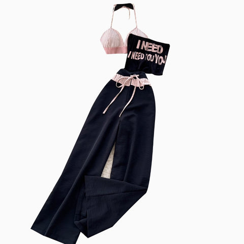 Hottie Printed Overlay Camisole & Trouser 3Pcs