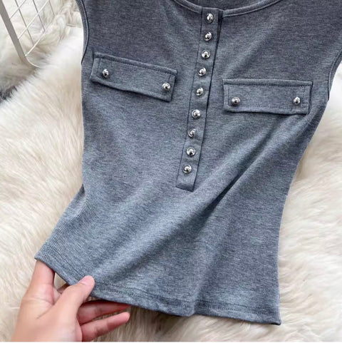 Simple Design Top & Trousers Casual 2Pcs