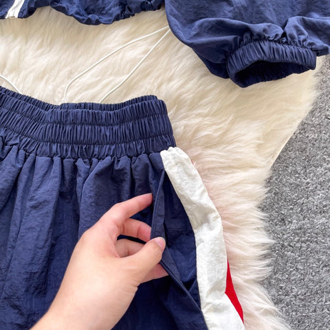 Uniform Style Jacket & Shorts Sportswear 2Pcs