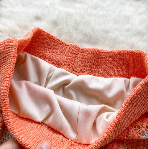 Striped Hollowed Knitwear & Shorts 2Pcs