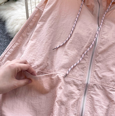 Hooded Jacket & A-line Skirt 2Pcs