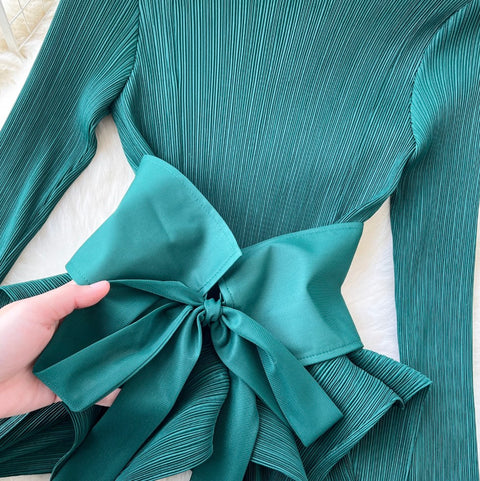 Irregular Design Top & Skirt Pleated 2Pcs