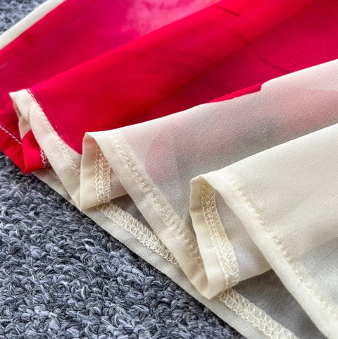 Printed V-neck Camisole & Skirt 3Pcs