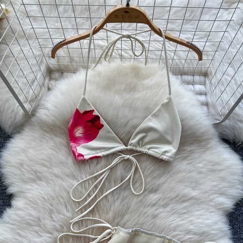 Printed V-neck Camisole & Skirt 3Pcs