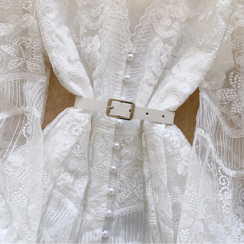 Fairy A-line Embroidered White Dress