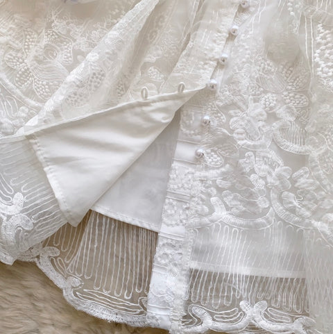Fairy A-line Embroidered White Dress