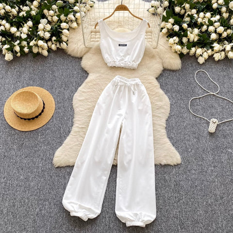 Casual Camisole & Stretchy Trousers 2Pcs