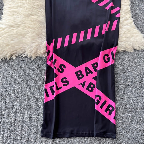 Letter Printed Tank Top & Skirt 2Pcs