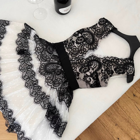 Black & White Polka Dot Lace Dress